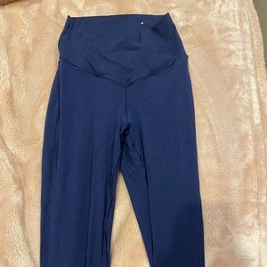 Aerie navy blue high waisted crossover flare leggings size small